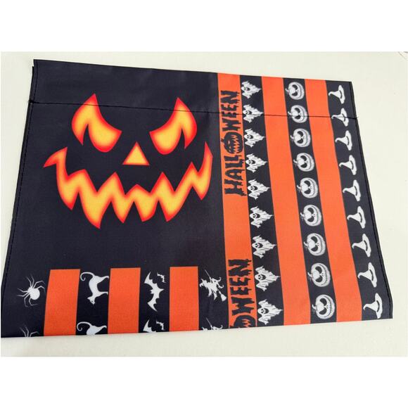 NWT Happy Halloween Spooky Garden Flag Double Sided Polyester 12 x 18 - Picture 2 of 3
